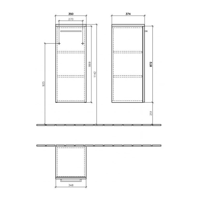 Dulap suspendat, pe stanga, 35 x 89 cm, n